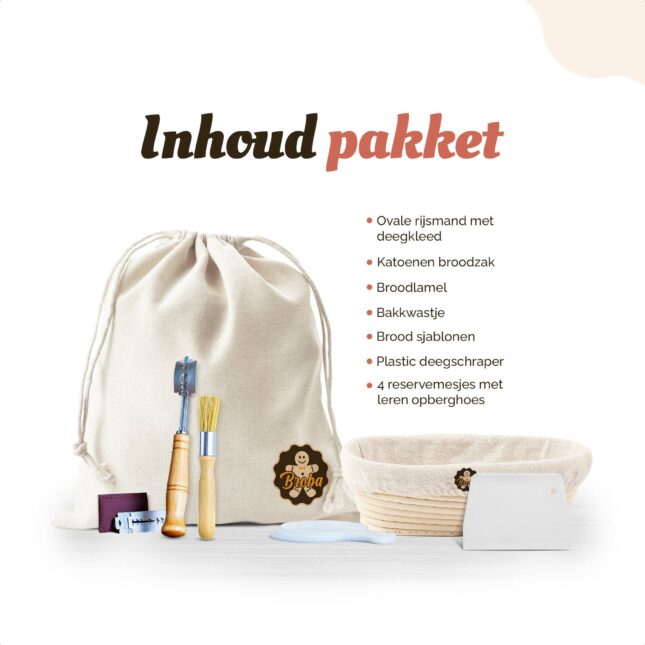 Ovale rijsmand set inhoud pakket Ovale rijsmand set inhoud pakket