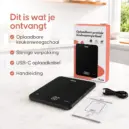 Oplaadbare keukenweegschaal, kabel, handleiding