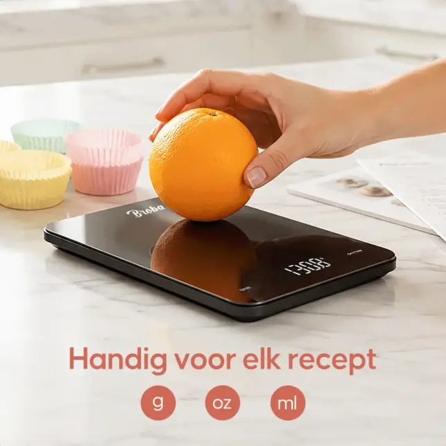 keukenweegschaal oplaadbaar (kopie) Keukenweegschaal met sinaasappel