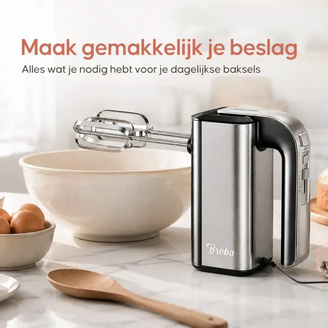 auto draft Handmixer met kom en eieren