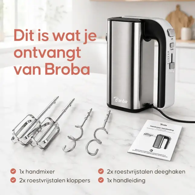 auto draft Handmixer met accessoires inbegrepen