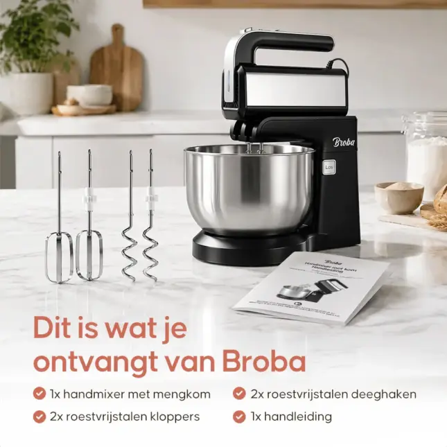 auto draft Zwarte handmixer met accessoires
