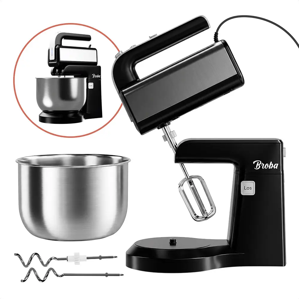 Zwarte keukenmixer met toebehoren