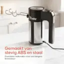 Zwart roestvrijstalen mixer met kloppers