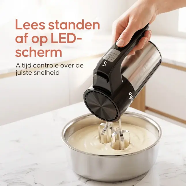 auto draft Handmixer met LED-scherm, snelheid 5