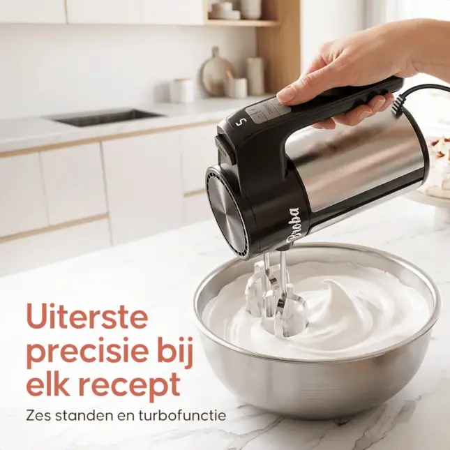 auto draft Handmixer met slagroom in kom