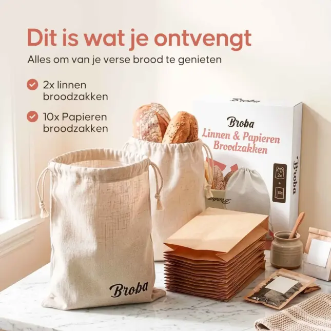 broodzak set linnen en papier broodzak set linnen en papier