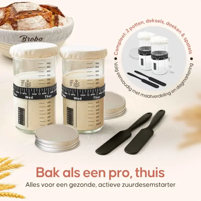 zuurdesem starter glas 2 stuks zuurdesem starter glas 2 stuks