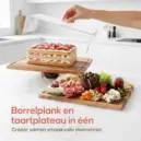 acaciahouten taartplateau met stolp