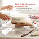 acaciahouten taartplateau met stolp