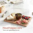 acaciahouten taartplateau met stolp