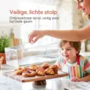 acaciahouten taartplateau met stolp