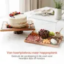 acaciahouten taartplateau met stolp