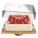 acaciahouten taartplateau met stolp