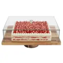acaciahouten taartplateau met stolp