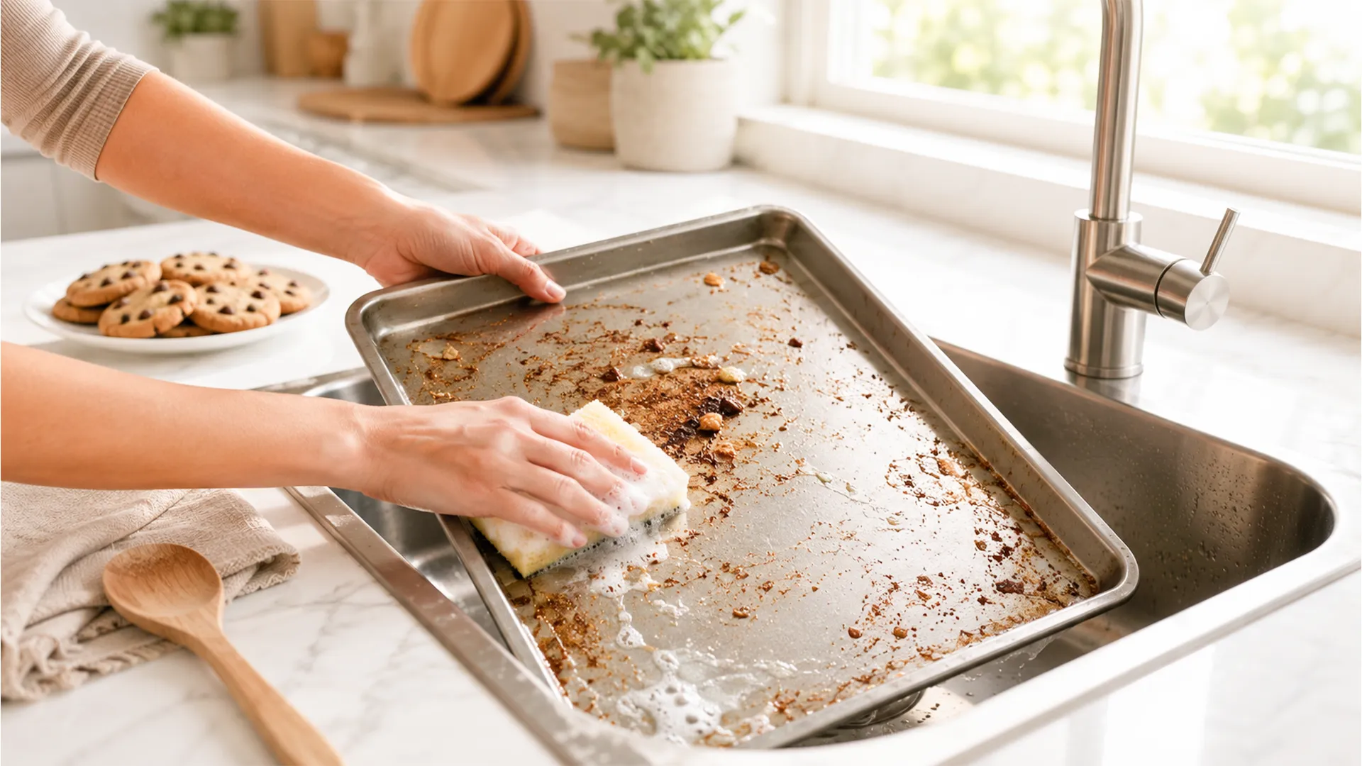 bakplaat schoonmaken